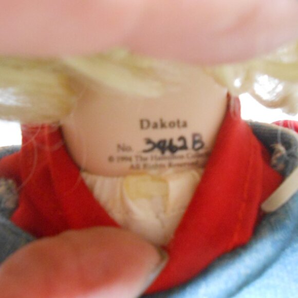 VTG BISQUE "DAKOTA" COWGIRL DOLL 15" JEAN OUTFIT RED BOOTS NO 3962B w/ STAND EUC - Picture 10 of 15